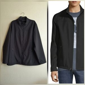 Swiss Tech Black Bomber Jacket Water-Resistant Zip-Up Men's Size 2XL Mock Neck